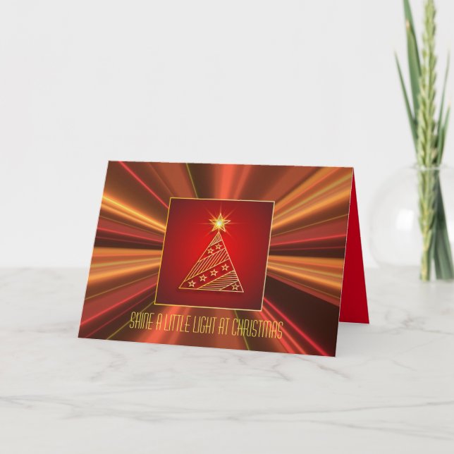 Cartes Pour Fêtes Annuelles Arbre de Noël géométrique Parties scintillant en c (Devant)