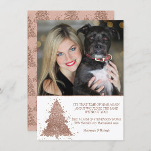 Cartes Pour Fêtes Annuelles Arbre de Noël Glam Rose Gold Photo