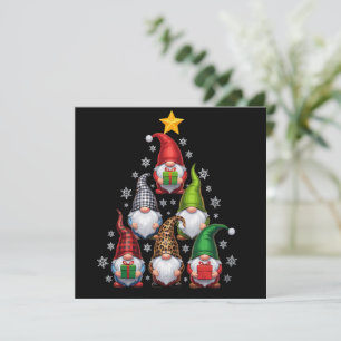 Cartes Pour Fêtes Annuelles Arbre de Noël Gnomes Noël drôle Vacances 