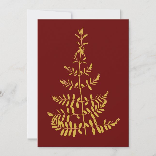 Cartes Pour Fêtes Annuelles Arbre de Noël Gold (Devant)