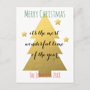 Cartes Pour Fêtes Annuelles Arbre de Noël Gold Joyeux