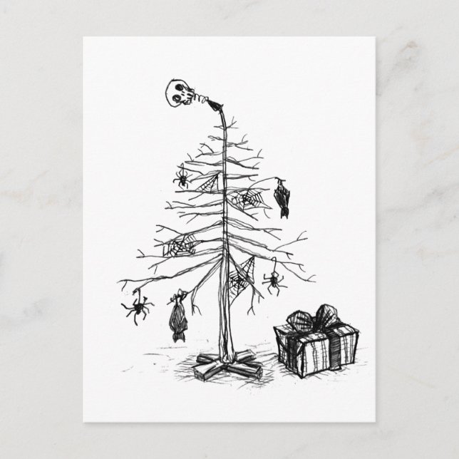 Cartes Pour Fêtes Annuelles Arbre de Noël gothique (Devant)