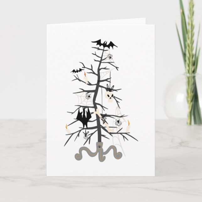 Cartes Pour Fêtes Annuelles Arbre de Noël gothique (Devant)