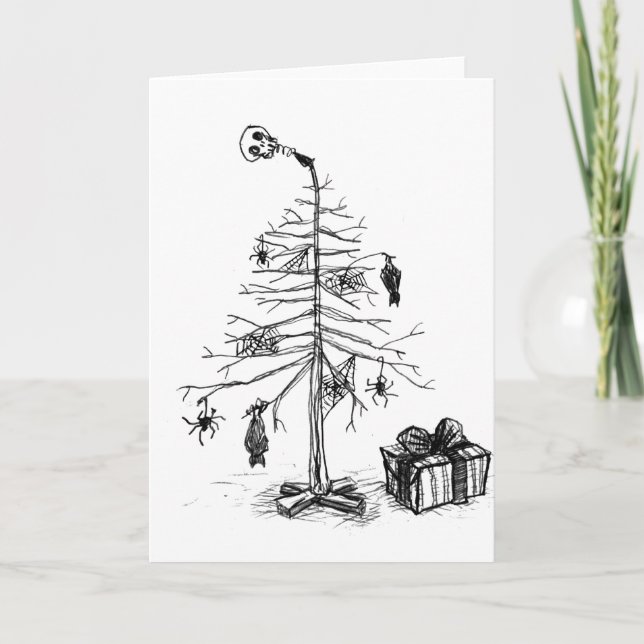 Cartes Pour Fêtes Annuelles Arbre de Noël gothique (Devant)