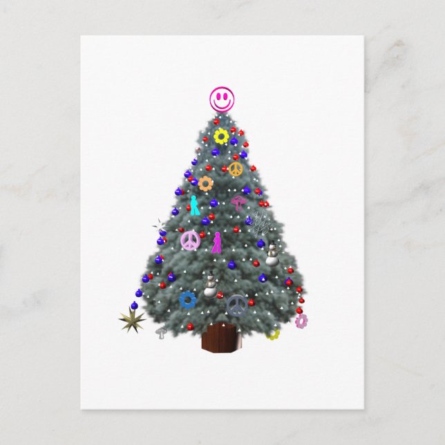 Cartes Pour Fêtes Annuelles Arbre de Noël hippie super (Devant)