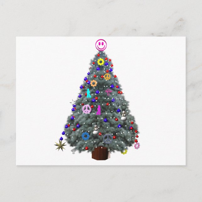 Cartes Pour Fêtes Annuelles Arbre de Noël hippie super (Devant)