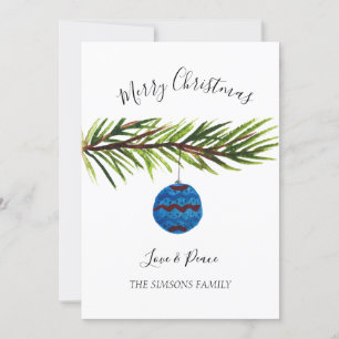 Cartes Pour Fêtes Annuelles Arbre de Noël joyeux aquarelle Joyeux et lumineux