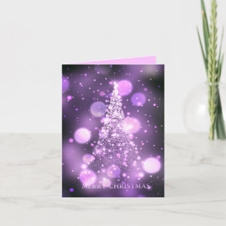Cartes Pour Fêtes Annuelles Arbre de Noël joyeux Bokeh scintillant
