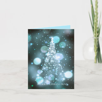 Cartes Pour Fêtes Annuelles Arbre de Noël joyeux Bokeh scintillant