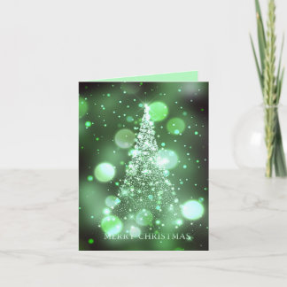 Cartes Pour Fêtes Annuelles Arbre de Noël joyeux Bokeh scintillant