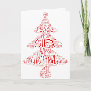Cartes Pour Fêtes Annuelles Arbre de Noël Joyeux en plusieurs langues
