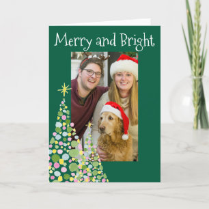 Cartes Pour Fêtes Annuelles Arbre de Noël Joyeux et brillant Polka Dot