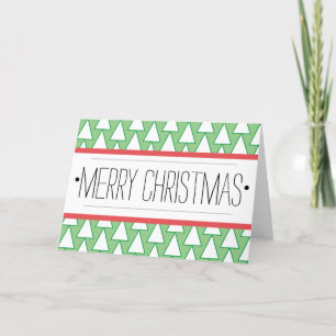 Cartes Pour Fêtes Annuelles Arbre de Noël joyeux rouge vert simple moderne