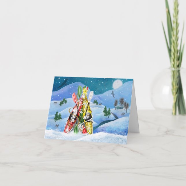 Cartes Pour Fêtes Annuelles Arbre de Noël Kayak - Merveilles de la nature (Devant)