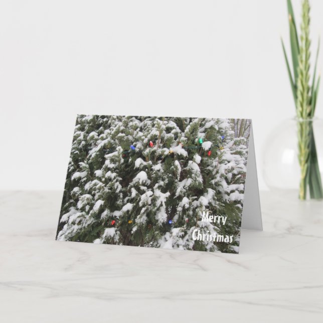 Cartes Pour Fêtes Annuelles Arbre De Noël Laisser Neige (Devant)