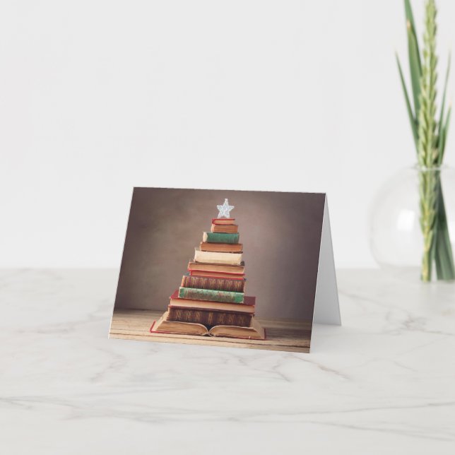 Cartes Pour Fêtes Annuelles Arbre de Noël littéraire (Devant)