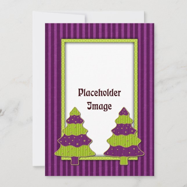 Cartes Pour Fêtes Annuelles Arbre de Noël lunaire et étoiles d'or (Devant)