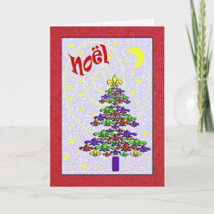 Cartes Pour Fêtes Annuelles Arbre de Noël lunatique de Noel Fleur de Lis