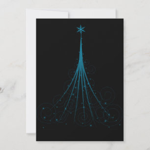 Cartes Pour Fêtes Annuelles Arbre de Noël magique noir et bleu Tourbillonnant