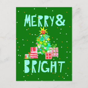 Cartes Pour Fêtes Annuelles Arbre de Noël Merry & Bright