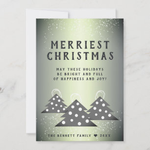 Cartes Pour Fêtes Annuelles Arbre de Noël Métallic Vert Moderne le Plus Joyeux