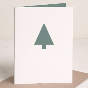 Cartes Pour Fêtes Annuelles Arbre de Noël minimal Sage Vert Nettoyage Simple