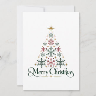 Cartes Pour Fêtes Annuelles Arbre de Noël Minimaliste Flocon de Neige