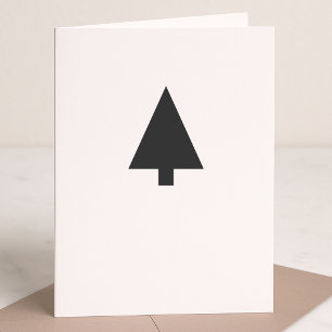 Cartes Pour Fêtes Annuelles Arbre de Noël minimaliste Noir et blanc simple