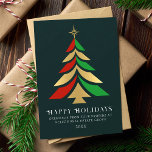 Cartes Pour Fêtes Annuelles Arbre de Noël minimaliste Salutation d'entreprise<br><div class="desc">Mini Élégant Arbre de Noël Salutation Carte de vacances d'entreprise. Apportez de la joie à vos proches et rendez la fête inoubliable. Pour plus de personnalisation,  cliquez sur le bouton bleu à droite et utilisez l'outil de conception pour modifier ce modèle.</div>