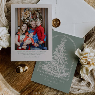 Cartes Pour Fêtes Annuelles Arbre de Noël moderne Arbre à croquis avec photo