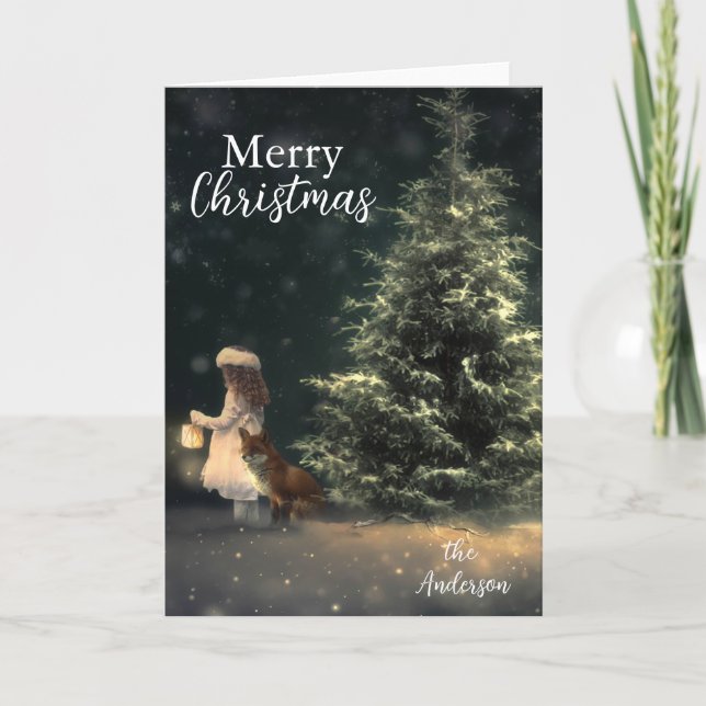 Cartes Pour Fêtes Annuelles Arbre de Noël moderne et tendance (Devant)