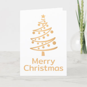 Cartes Pour Fêtes Annuelles Arbre de Noël moderne Faux Gold