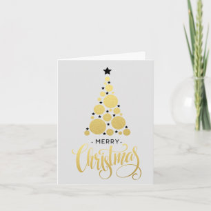 Cartes Pour Fêtes Annuelles Arbre de Noël Moderne Fêtes de fin d'année en Or