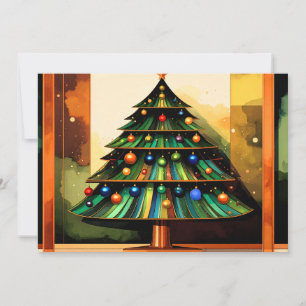 Cartes Pour Fêtes Annuelles Arbre de Noël Moderne Joyeux Distinctif