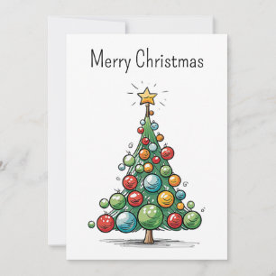 Cartes Pour Fêtes Annuelles Arbre de Noël Moderne Minimaliste Drôle et Cool