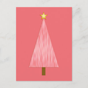 Cartes Pour Fêtes Annuelles Arbre de Noël Moderne Rétro Rose Corail Ombré