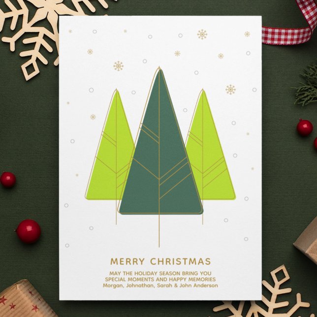 Cartes Pour Fêtes Annuelles Arbre de Noël moderne tendance vert (Créateur téléchargé)