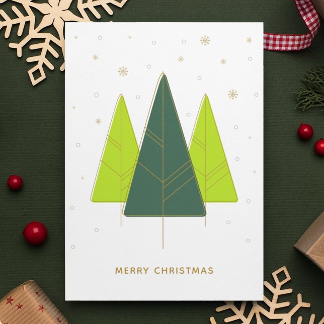 Cartes Pour Fêtes Annuelles Arbre de Noël moderne tendance vert (Créateur téléchargé)