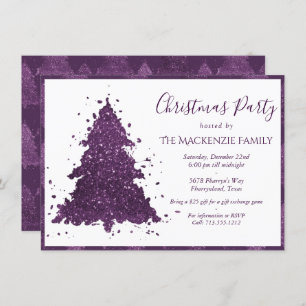 Cartes Pour Fêtes Annuelles Arbre de Noël Moody Deep Plum Purple Party