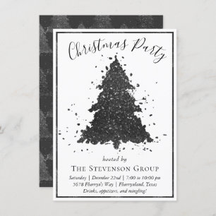 Cartes Pour Fêtes Annuelles Arbre de Noël Moody Onyx Silvery Black Party