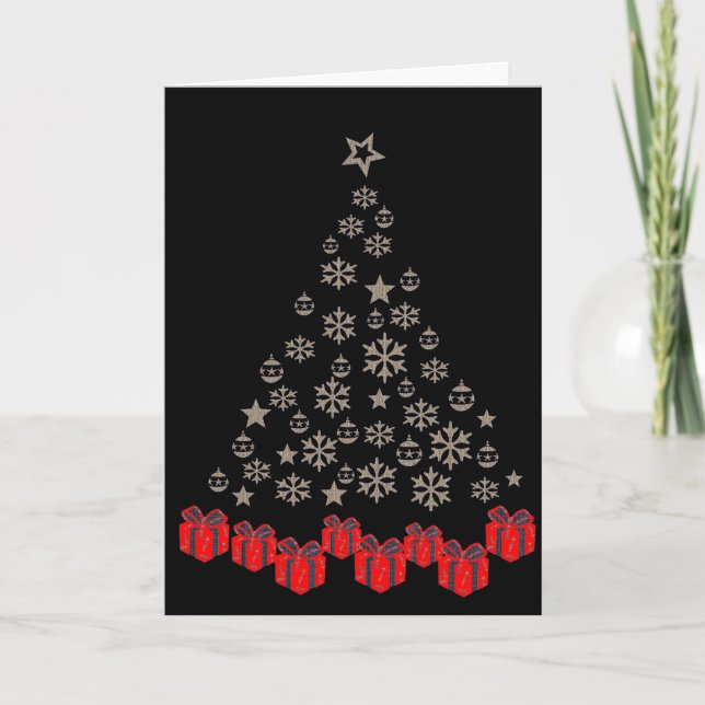 Cartes Pour Fêtes Annuelles Arbre de Noël multilingue (Devant)