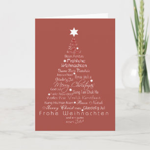 Cartes Pour Fêtes Annuelles Arbre de Noël multilingue