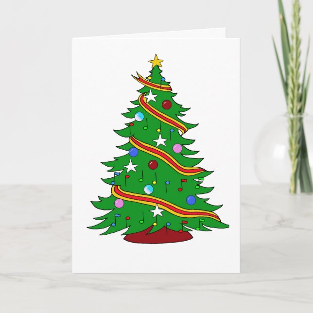 Cartes Pour Fêtes Annuelles Arbre de Noël musical (Devant)
