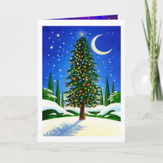 Cartes Pour Fêtes Annuelles Arbre de Noël neigeux