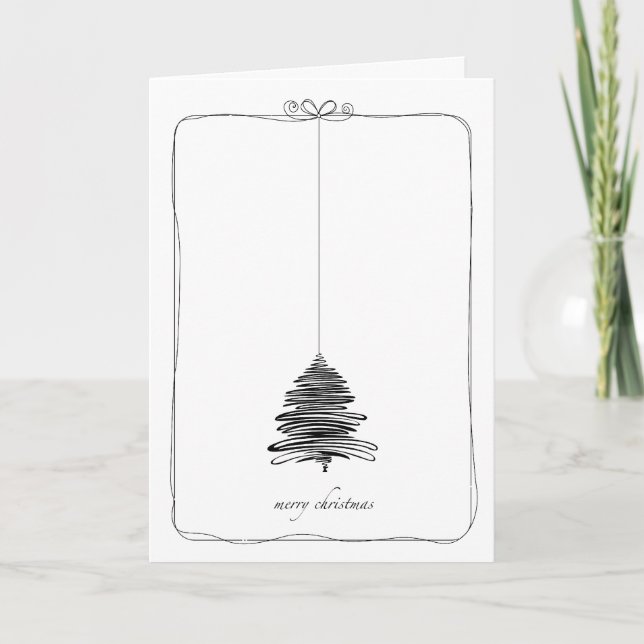 Cartes Pour Fêtes Annuelles Arbre de Noël noir (Devant)