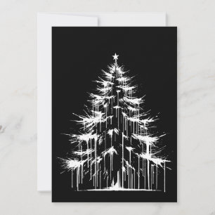 Cartes Pour Fêtes Annuelles Arbre de Noël Noir & Blanc Esthétique Grunge Chic