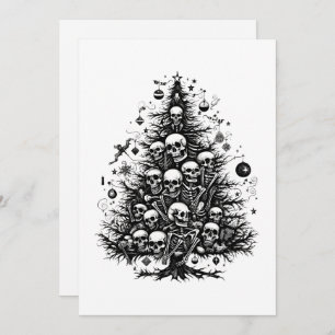 Cartes Pour Fêtes Annuelles Arbre de Noël noir Crânes et os