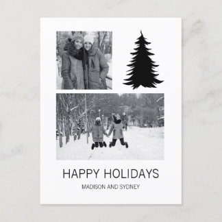 Cartes Pour Fêtes Annuelles Arbre de Noël noir et blanc