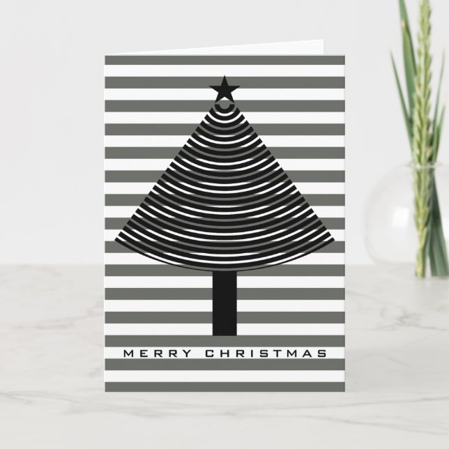 Cartes Pour Fêtes Annuelles Arbre de Noël Op Art (Devant)