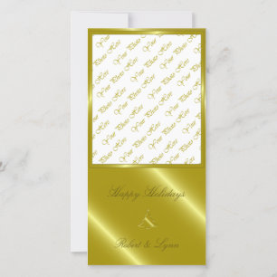 Cartes Pour Fêtes Annuelles Arbre de Noël Or Embossés Salutations